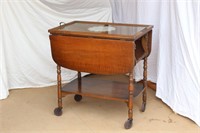 Antique Tea Cart With Glass Top
