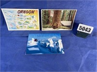 Unused Post Cards, Oregon Map, Mt. Bachelor,