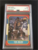 1986 Fleer Karl Malone Rookie Card HOF 'er PSA 6