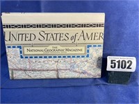 Vintage U.S. Map, 1951, The Natl. Geographic