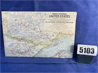 Vintage Northcentral U.S. Map, 1958, The Natl.