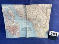 Vintage Southwestern U.S. Map, 1959, The Natl.