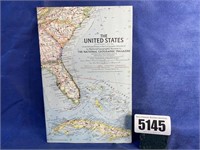 Vintage U.S. Map, 1961, The Natl. Geographic