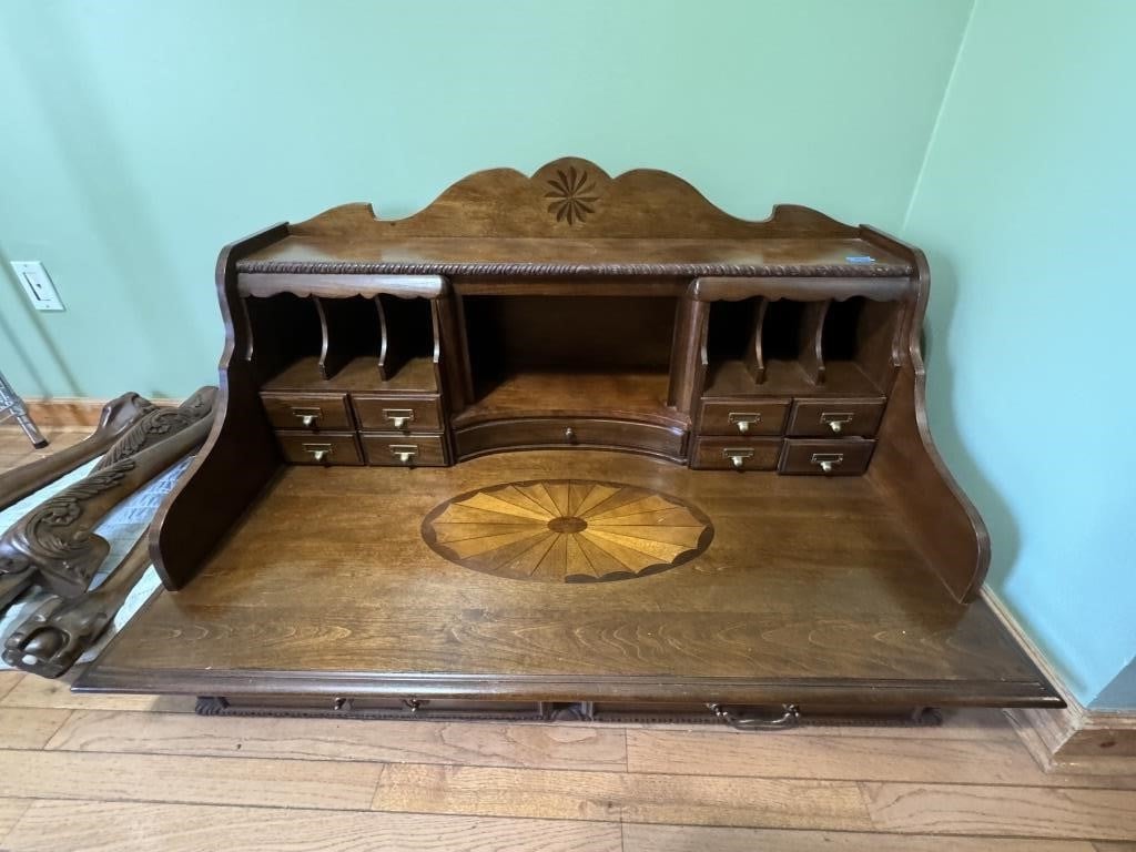 Wood Desk With Inlay
