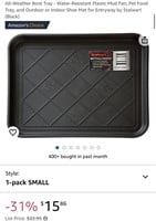 All-Weather Boot Tray, Plastic Mud Pan