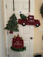 3 Tinsel Christmas Door Hangers