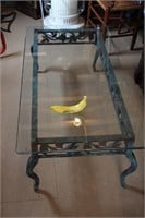 Wrought Iron Glass Top Sofa Table