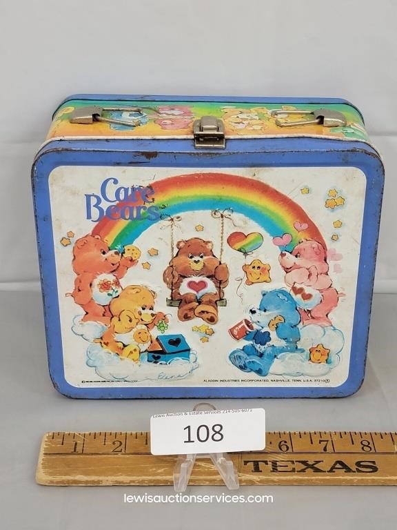1983 Aladdin Car Bears Metal Lunch Box