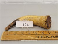 7.5" Vintage Bull Horn Powder Horn