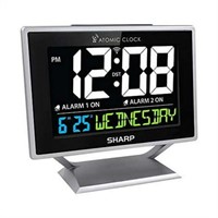 Sharp Digital Atomic Alarm Clock  Color Display  S