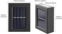 2 Pack  LED Solar Wall Lights  IP65 Waterproof  Wh