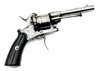 Antique Belgium Engraved 6-Shot Revolver