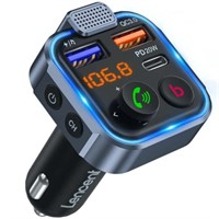 LENCENT Car FM Transmitter  Bluetooth 5.0  Type-C