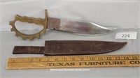 India Made Brass & Steel Trench Knife w/ Knuckles