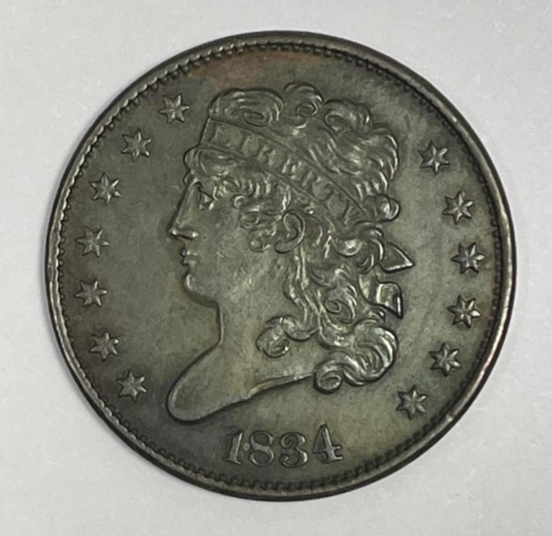 1834 Classic Head Half Cent 1/2c Extra Fine XF+