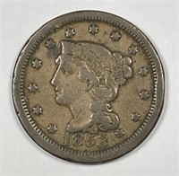 1853 Braided Hair Large Cent Very Good VG+