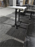 WHITE  MARBLE TOP DOUBLE BASE HI TOP TABLES