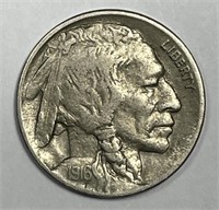 1916-D Buffalo Nickel Extra Fine XF