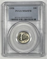 1958  Roosevelt Silver Dime PCGS MS65 FB