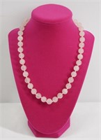 Pink Quartz Beaded Necklace 18"