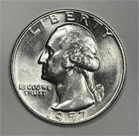 1952 Washington Silver Quarter Uncirculated BU