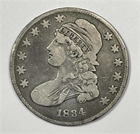 1834 Capped Bust Silver Half Fine F