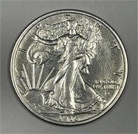 1916-D Walking Liberty Silver Half AU details
