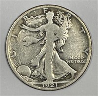 1921-S Walking Liberty Silver Half Good G
