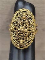 Czechoslovakia Brass Adjustable Ring