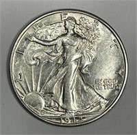 1942-D Walking Liberty Silver Half AU