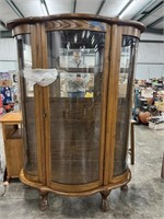 Oak Curio With Wood Shelves