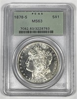 1878-S Morgan Silver $1 OGH PCGS MS63