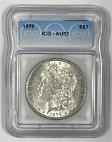 1879 Morgan Silver $1 ICG AU53