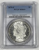 1879-S Morgan Silver $1 PCGS MS64+