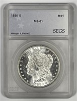 1880-S Morgan Silver $1 SEGS MS61
