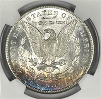 1880-S Morgan Silver $1 Rainbow Color NGC MS64