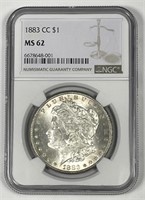 1883-CC Morgan Silver $1 Carson City NGC MS62