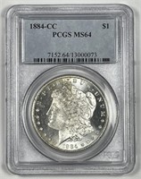 1884-CC Morgan Silver Carson City $1 PCGS MS64