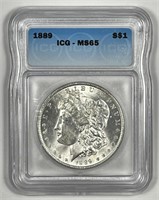 1889 Morgan Silver $1 ICG MS65