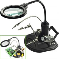 FEITA 2.5X/4X LED Light Helping Hands Magnifier wi