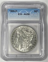 1900-O Morgan Silver $1  AU ICG AU50