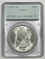 1904-O Morgan Silver $1 Rattler PCGS MS61