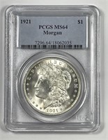 1921 Morgan Silver $1 PCGS MS64
