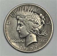 1921 Peace Silver $1 High Relief Very Fine VF