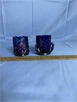 Carnival Glass Wreathed Cherry Toothpick Holders