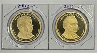 2012-S Arthur & Cleveland Presidential $1 Proofs