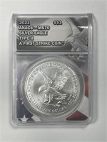 2021 Silver American Eagle Type 2 ANACS MS70