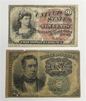 4th & 5th Issue 10 Cent Fractional Currency Pair