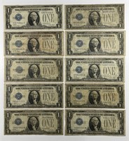 1928 A $1 Silver Certificate Funny Back Lot of 10