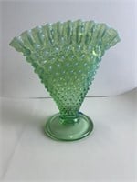 Fenton Opalescent Hobnail Fan Vase